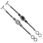 SB-1979-ONX Sterling Silver Bracelet With Onyx Jewelry Bali Designs Inc